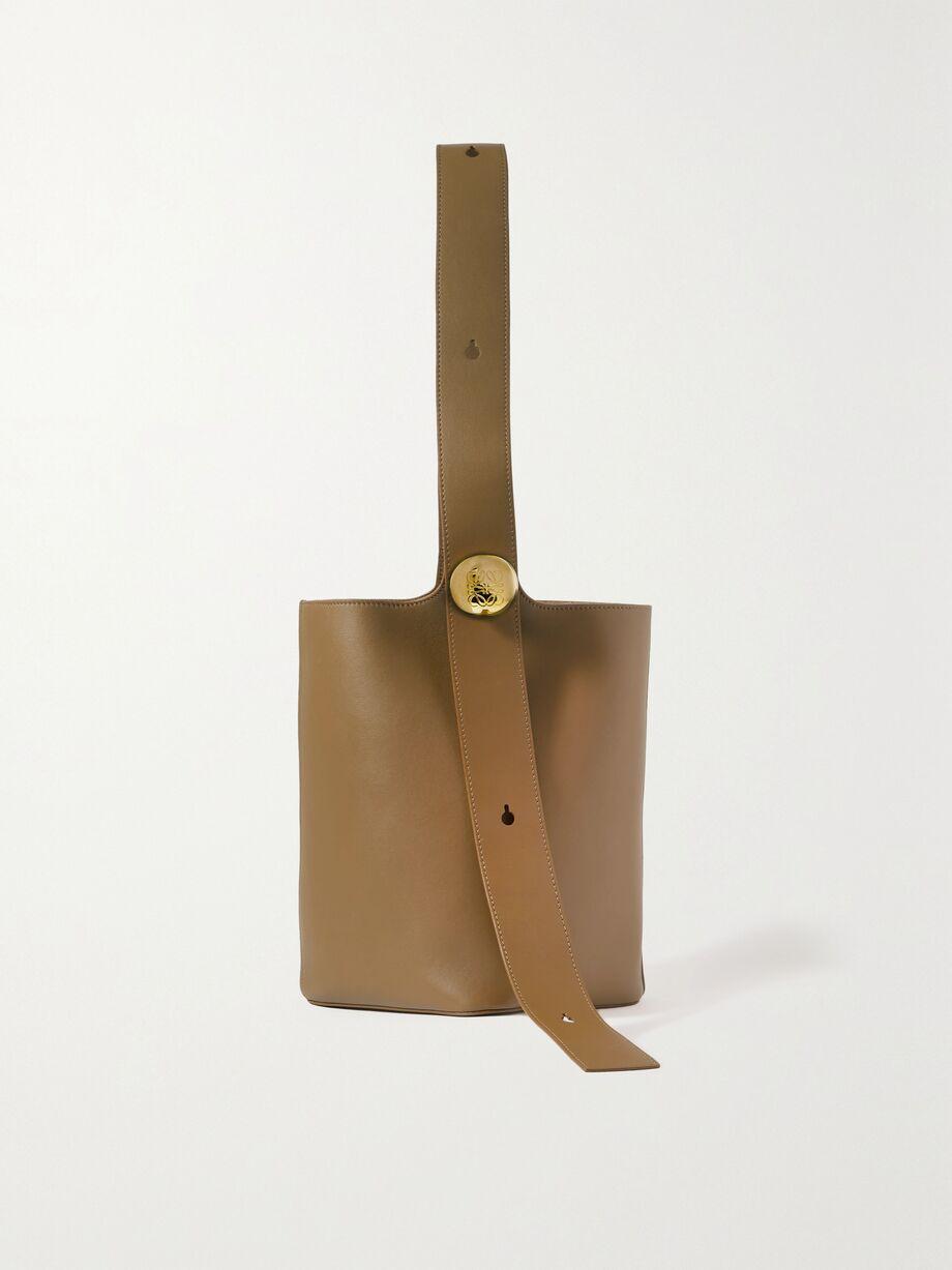 Pebble embellished leather bucket bag by LOEWE