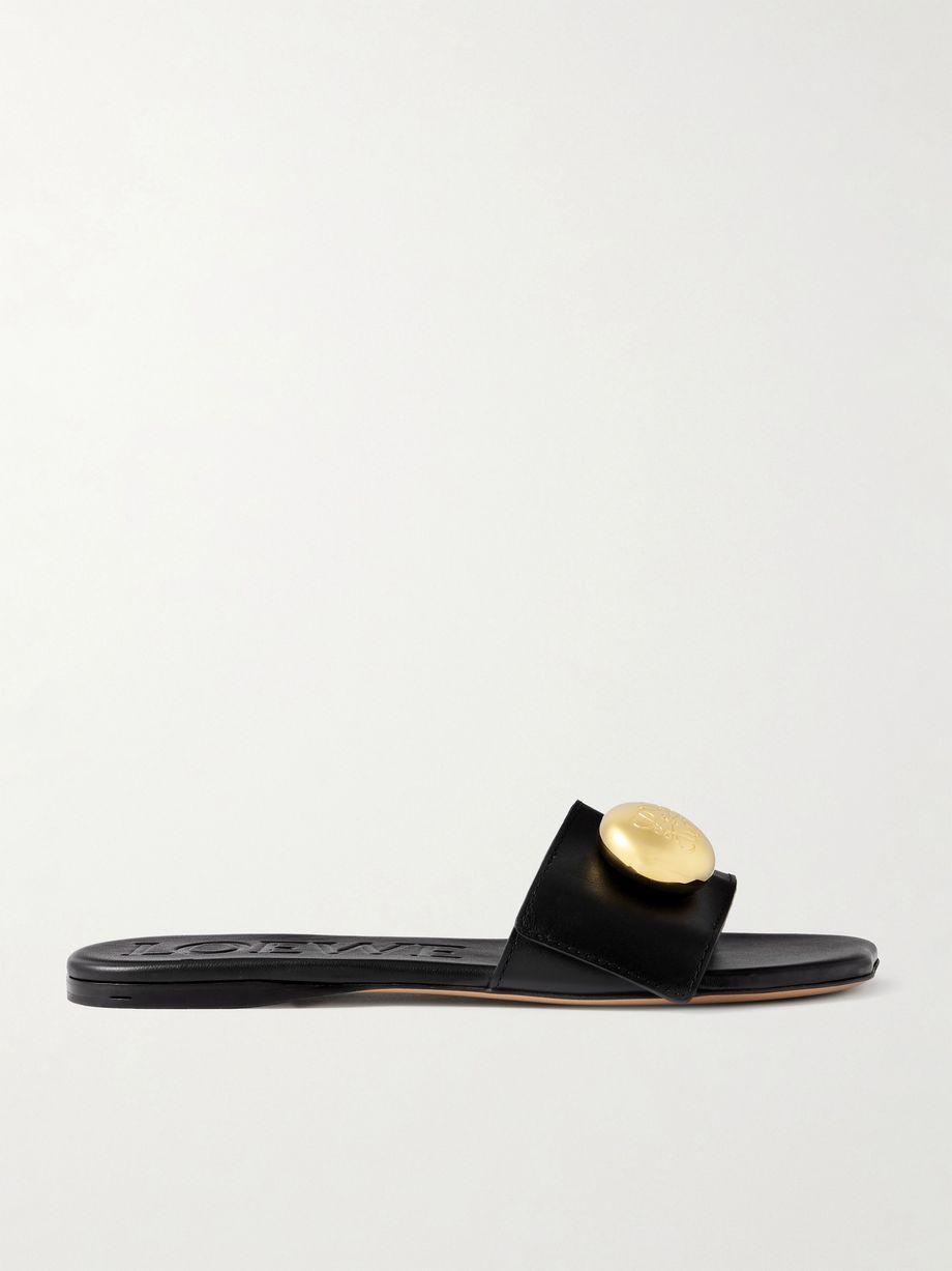 Pebble embellished leather slides by LOEWE