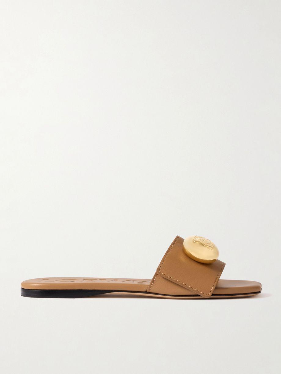 Pebble embellished leather slides by LOEWE