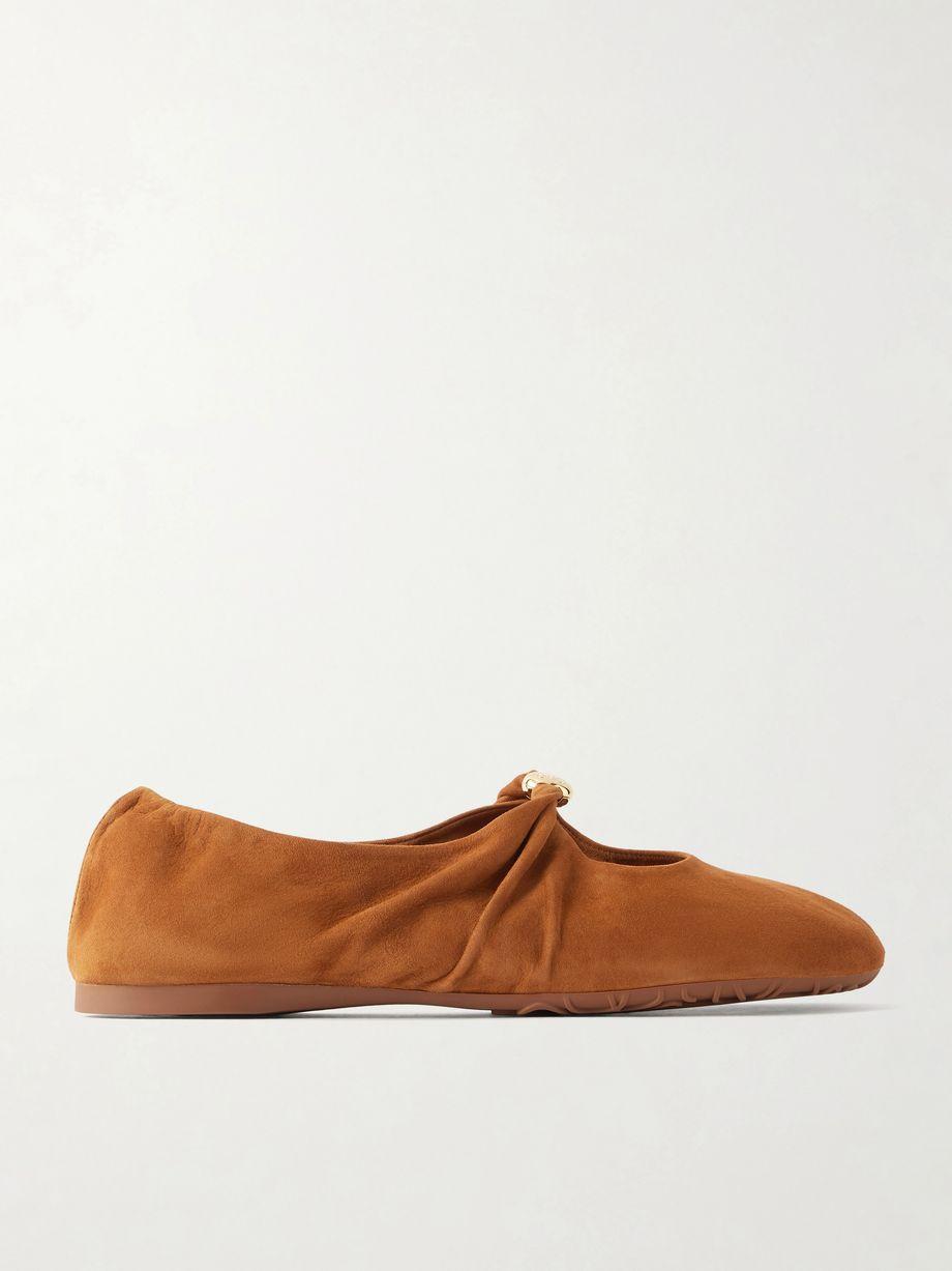 Pebble embellished suede flats by LOEWE