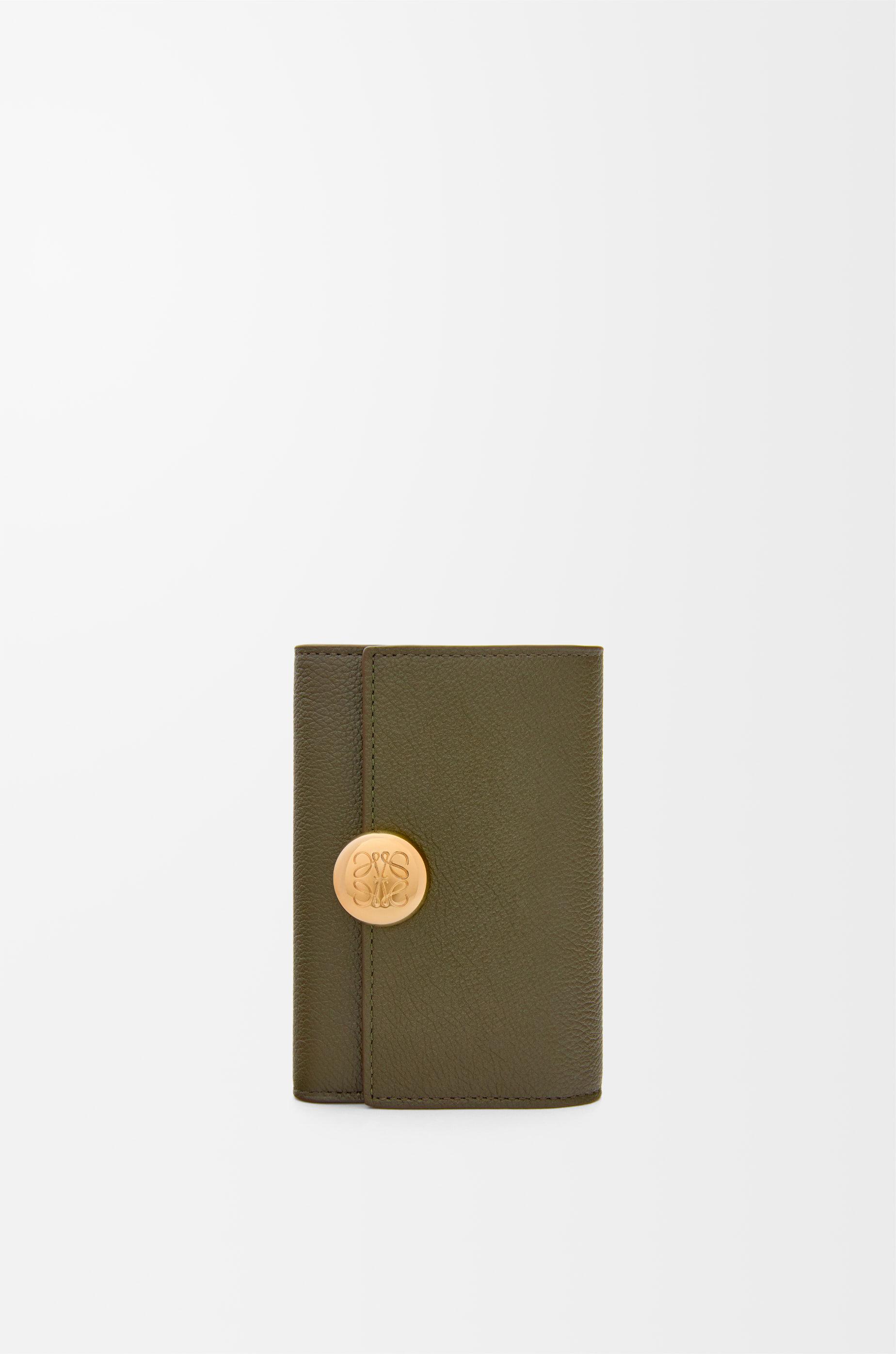 Pebble small vertical wallet in pebble grained calfskin by LOEWE