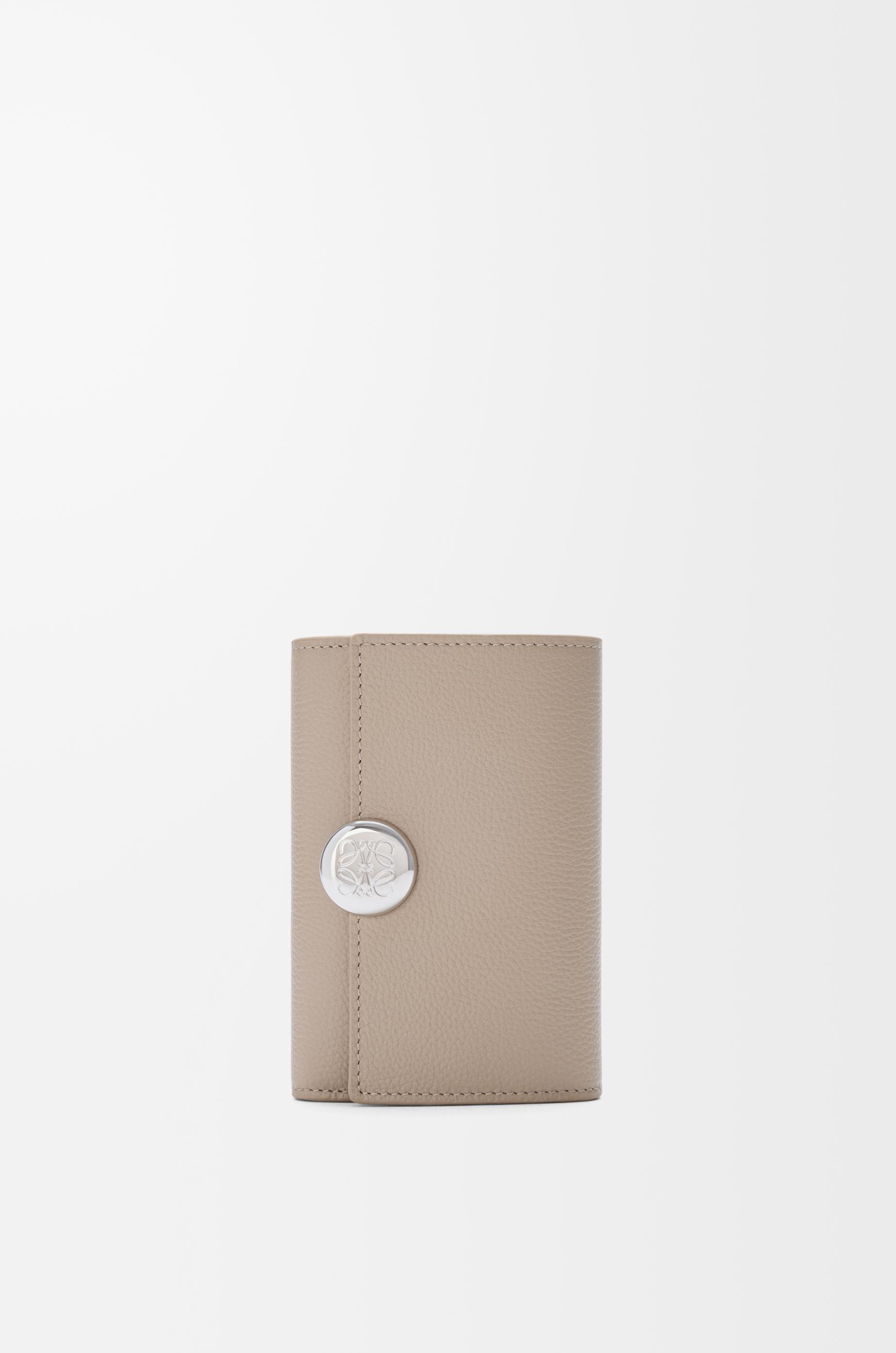 Pebble small vertical wallet in pebble grained calfskin by LOEWE