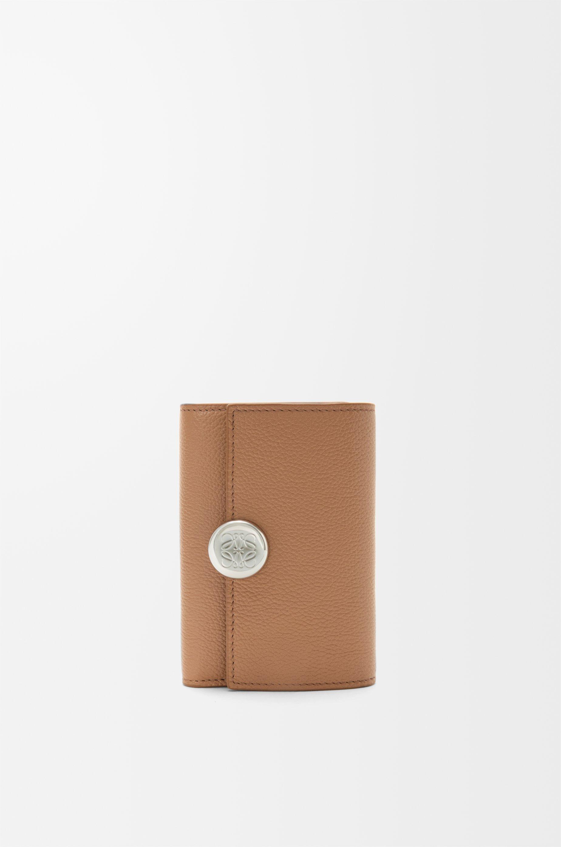 Pebble small vertical wallet in pebble grained calfskin by LOEWE