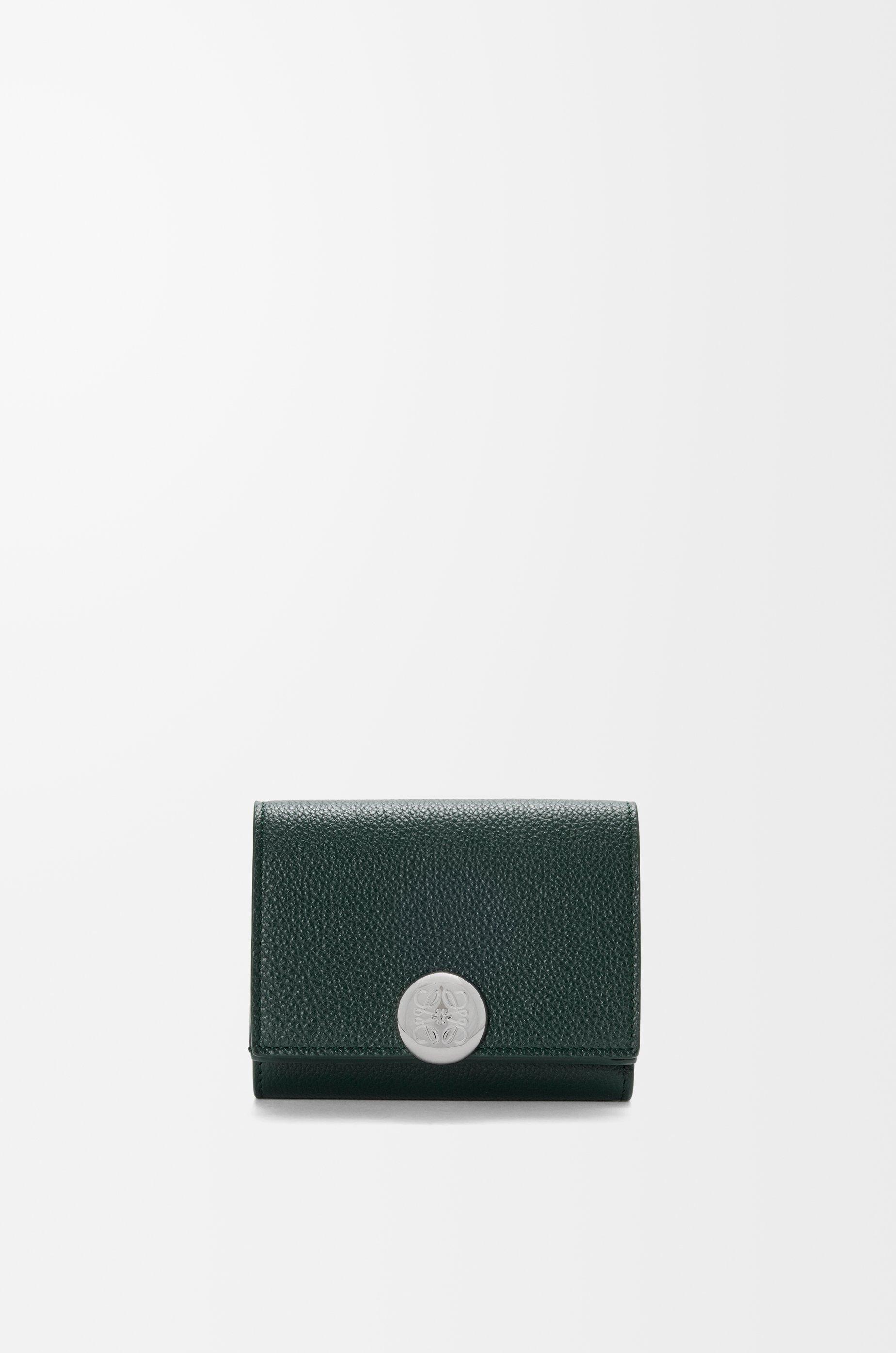 Pebble trifold wallet in pebble grained calfskin by LOEWE