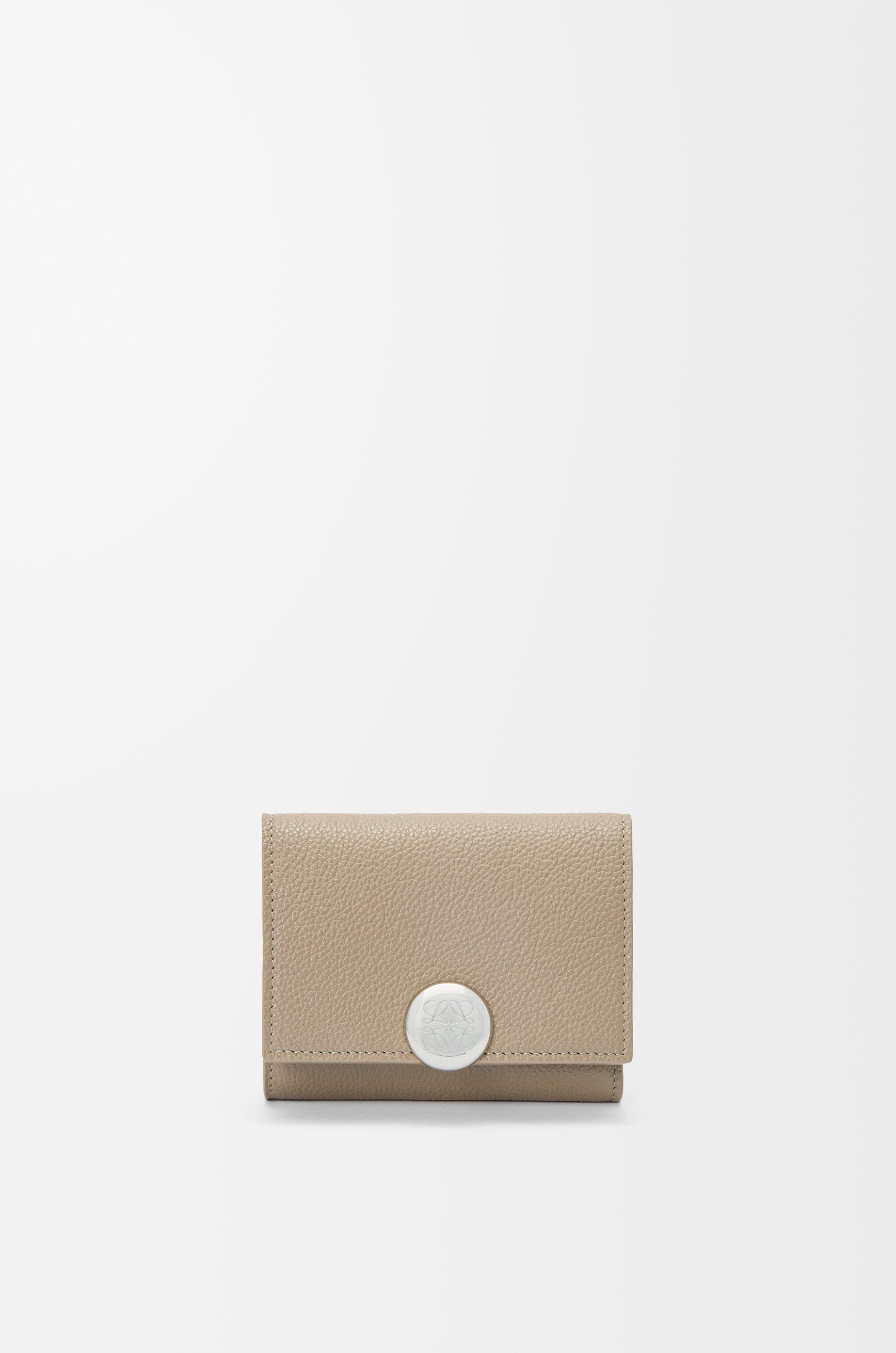 Pebble trifold wallet in pebble grained calfskin by LOEWE