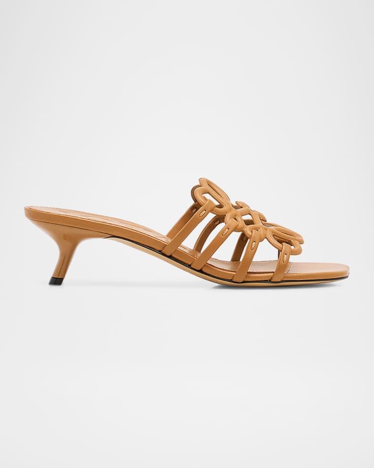 Petal Anagram Leather Caged Mule Sandals by LOEWE
