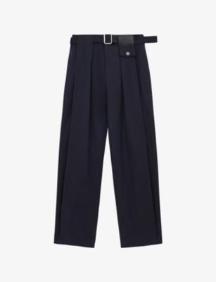 Pleated Adjustable-Belt Silk-Cotton Blend Trousers by LOEWE