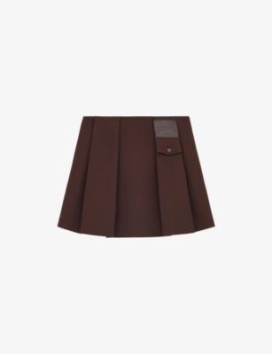 Pleated Flap-Pocket Wool-Blend Mini Skirt by LOEWE