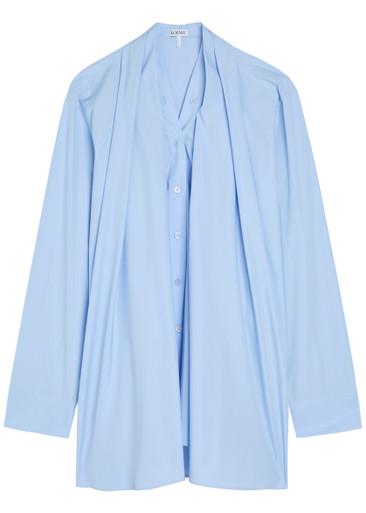 Pleated cotton-poplin shirt by LOEWE