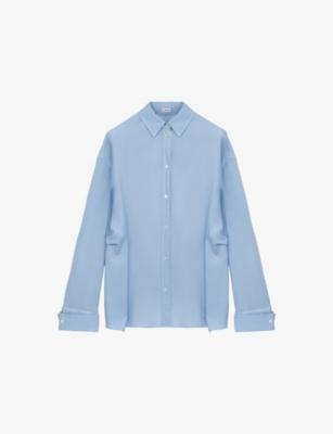 Pointed-Collar Long-Sleeve Silk-Wool Blend Shirt by LOEWE