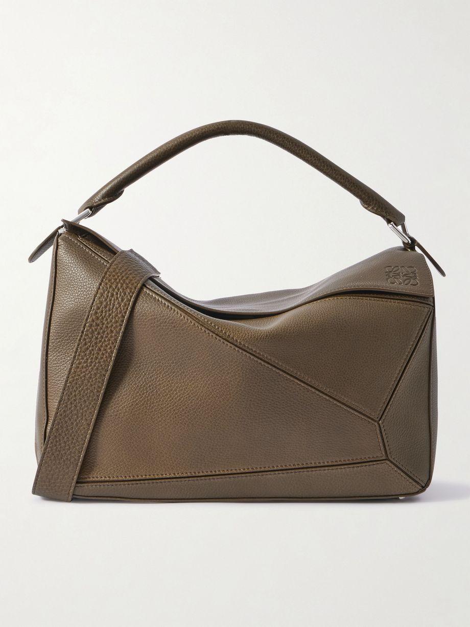 Puzzle Edge Large Logo-Debossed Full-Grain Leather Messenger Bag by LOEWE