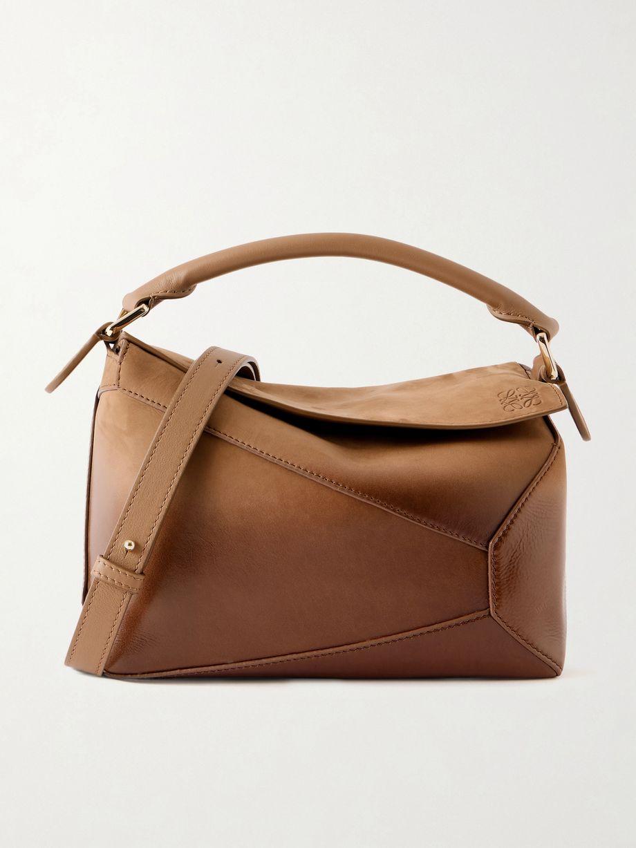 Puzzle Edge small patent-nubuck shoulder bag by LOEWE