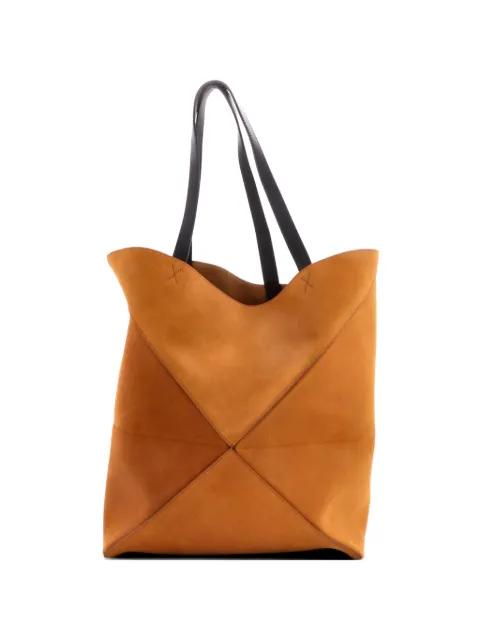 Puzzle Fold Suede Large tote bag by LOEWE 