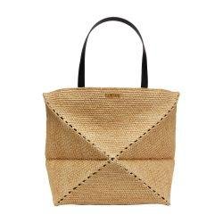 Puzzle Fold Tote XL in raffia by LOEWE