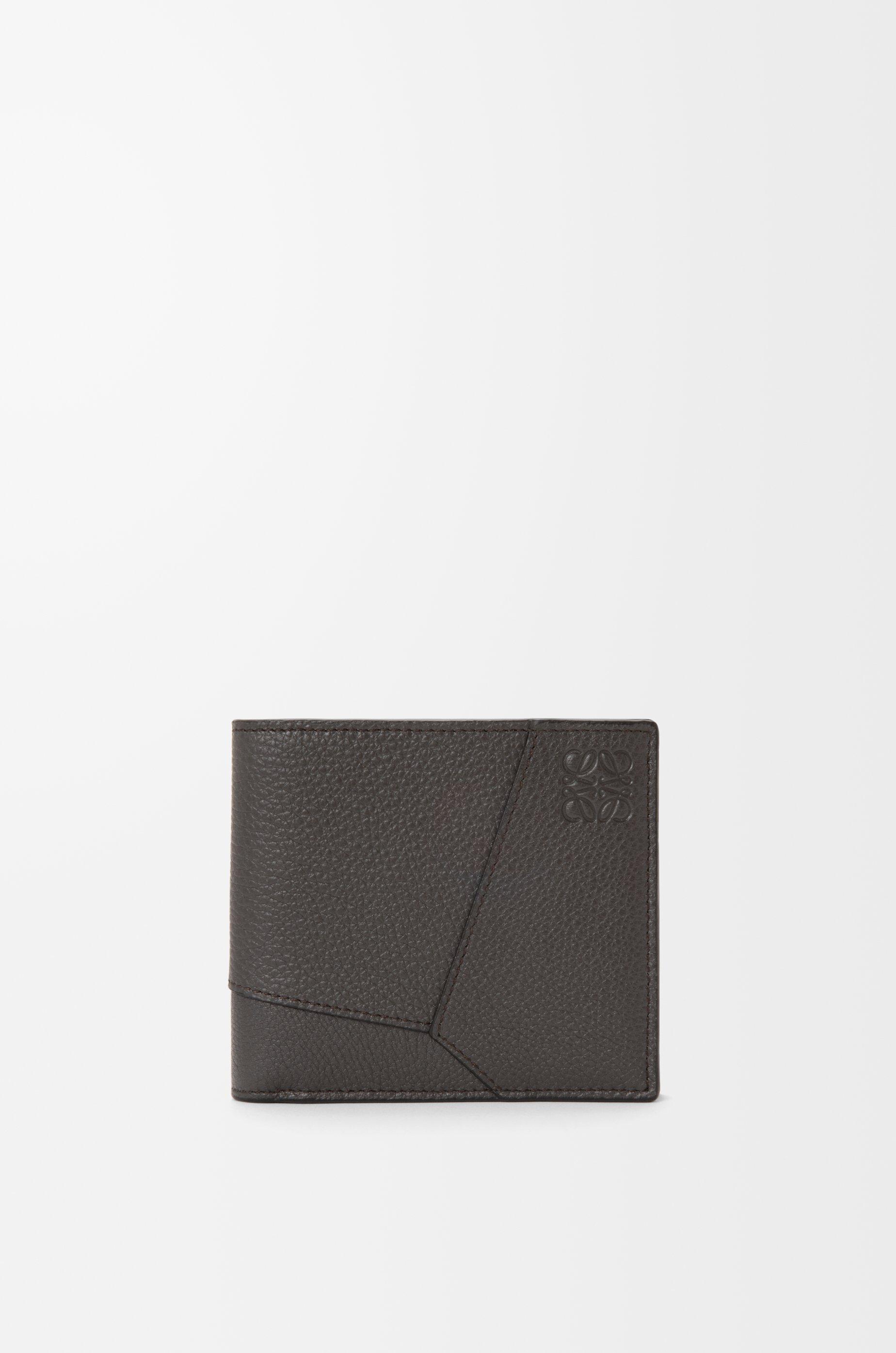 Puzzle bifold wallet in supple grained calfskin by LOEWE