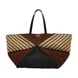 Puzzle fold tote XL in raffia by LOEWE
