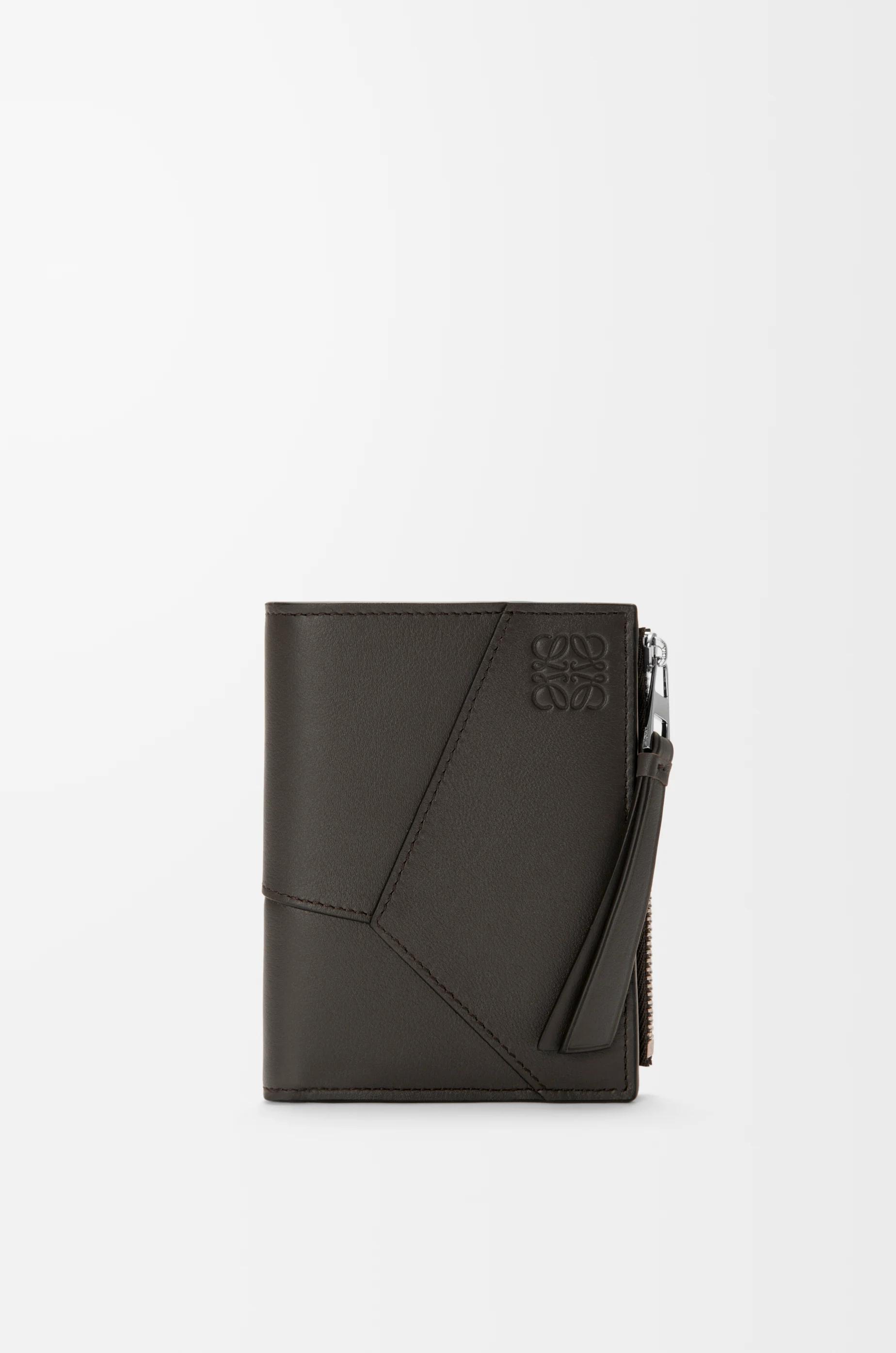 Puzzle slim compact wallet in classic calfskin by LOEWE