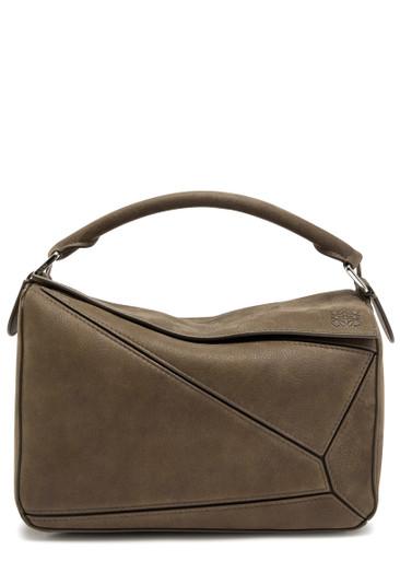 Puzzle small grained nubuck top handle bag by LOEWE