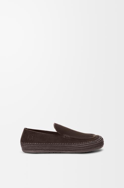 Rio loafer in suede and raffia by LOEWE