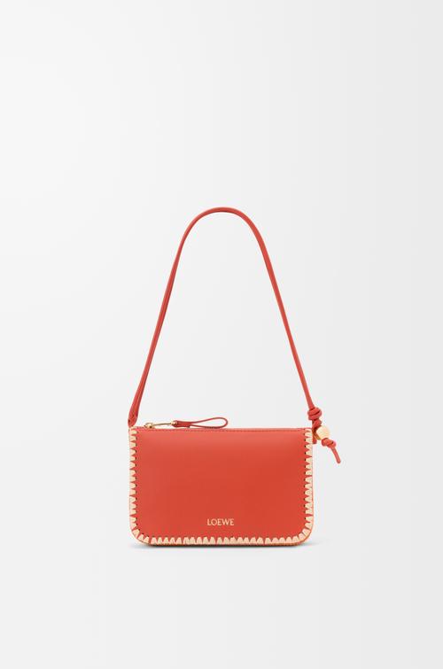 Rio pouch in classic calfskin and raffia by LOEWE