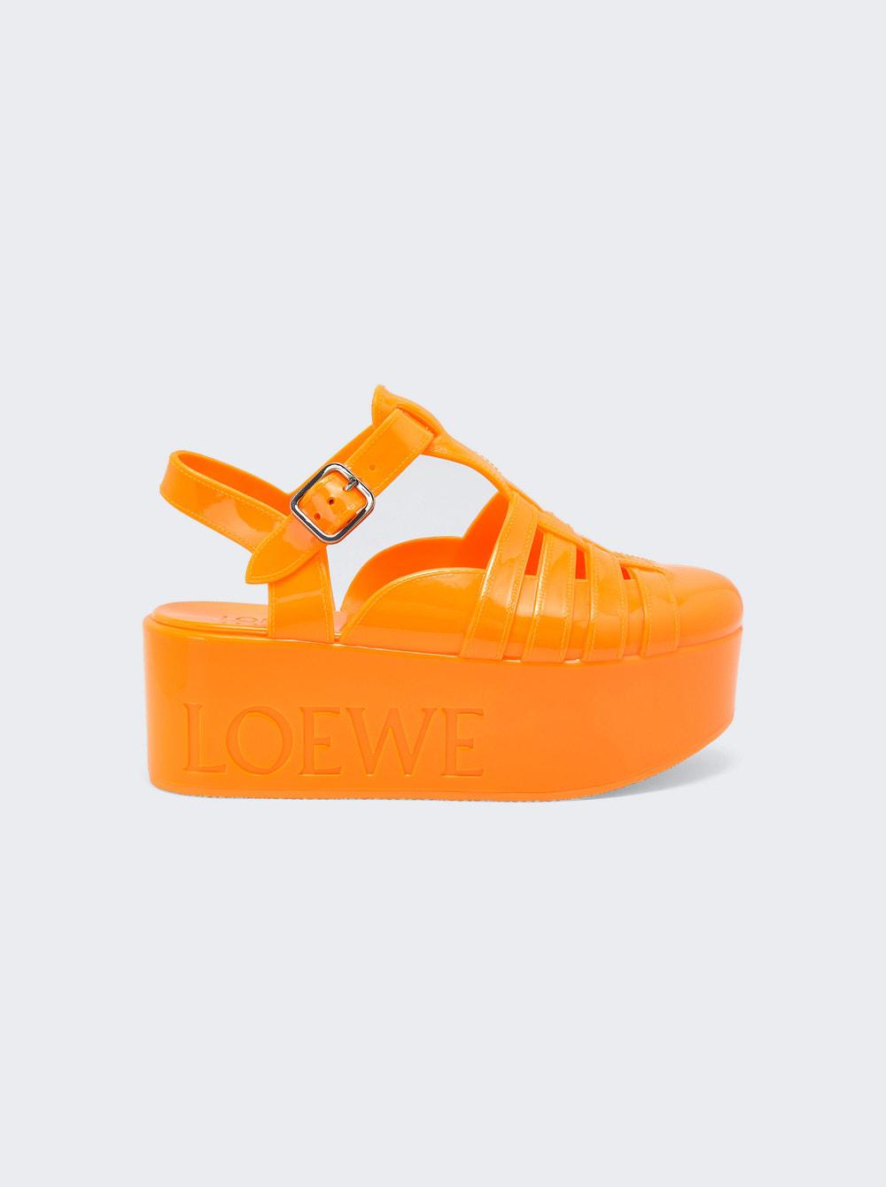 Rubber Wedge Sandal Orange by LOEWE | jellibeans