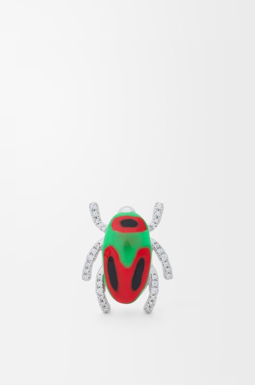 Scarabeo brooch in sterling silver and enamel by LOEWE