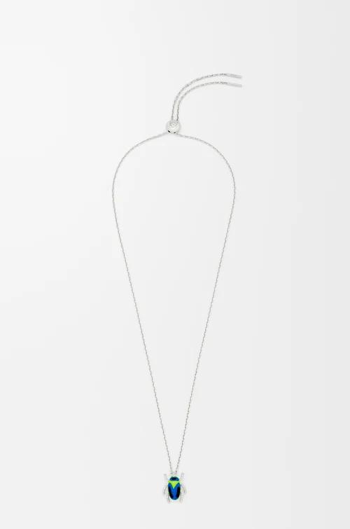 Scarabeo necklace in sterling silver, enamel and crystal by LOEWE