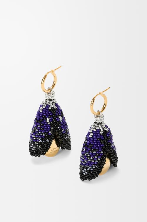 Shell earrings in sterling silver and beads by LOEWE