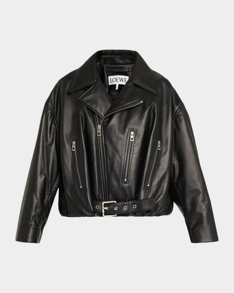 Short Nappa Lambskin Biker Jacket by LOEWE