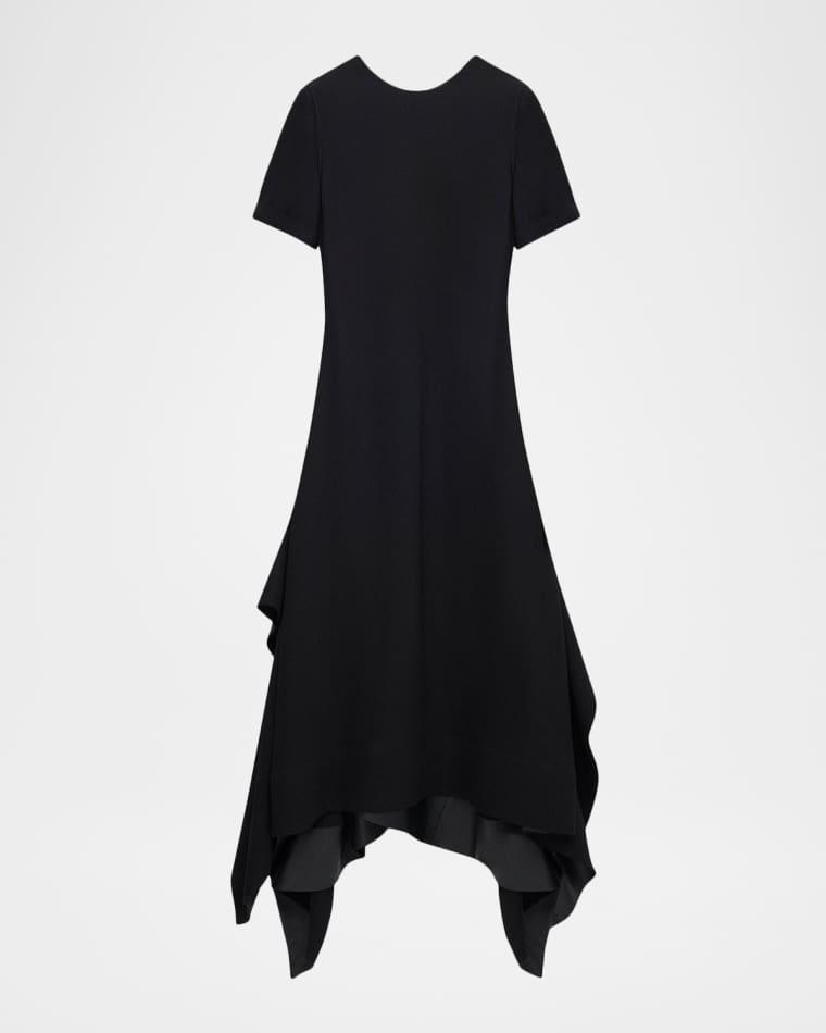 Short-Sleeve Asymmetric-Hem Midi Dress by LOEWE