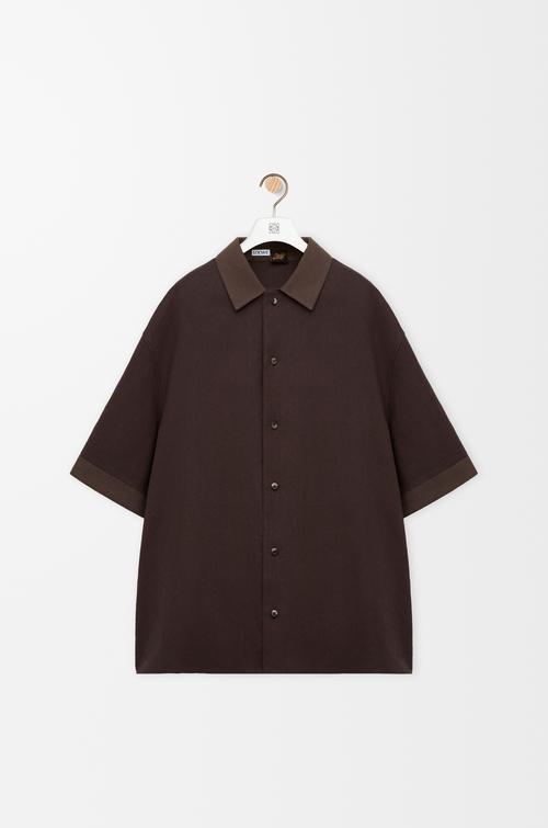 Short sleeve shirt in cotton and linen by LOEWE