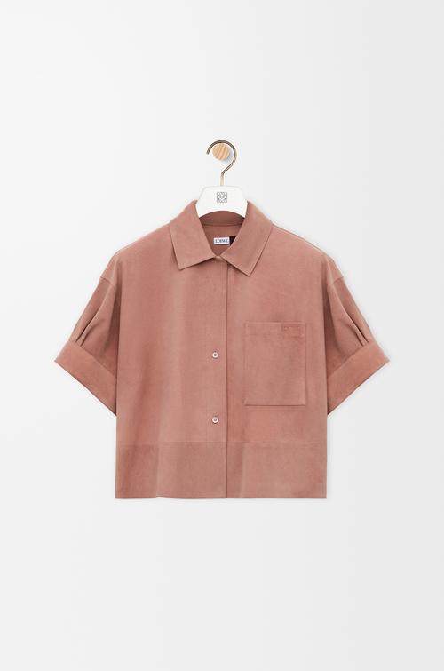 Short sleeve shirt in suede goatskin by LOEWE