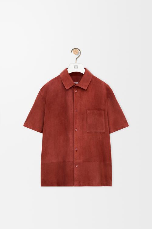 Short sleeve shirt in suede goatskin by LOEWE