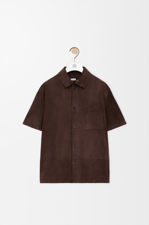 Short sleeve shirt in suede goatskin by LOEWE