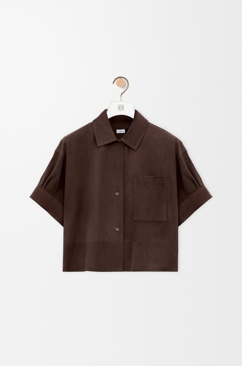 Short sleeve shirt in suede goatskin by LOEWE