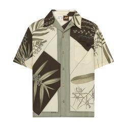 Short sleeve shirt with plant-print in cotton and silk by LOEWE