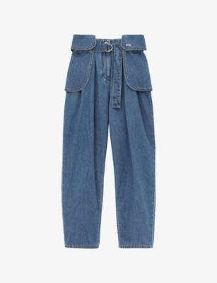 Side-Flap Balloon-Leg High-Rise Jeans by LOEWE