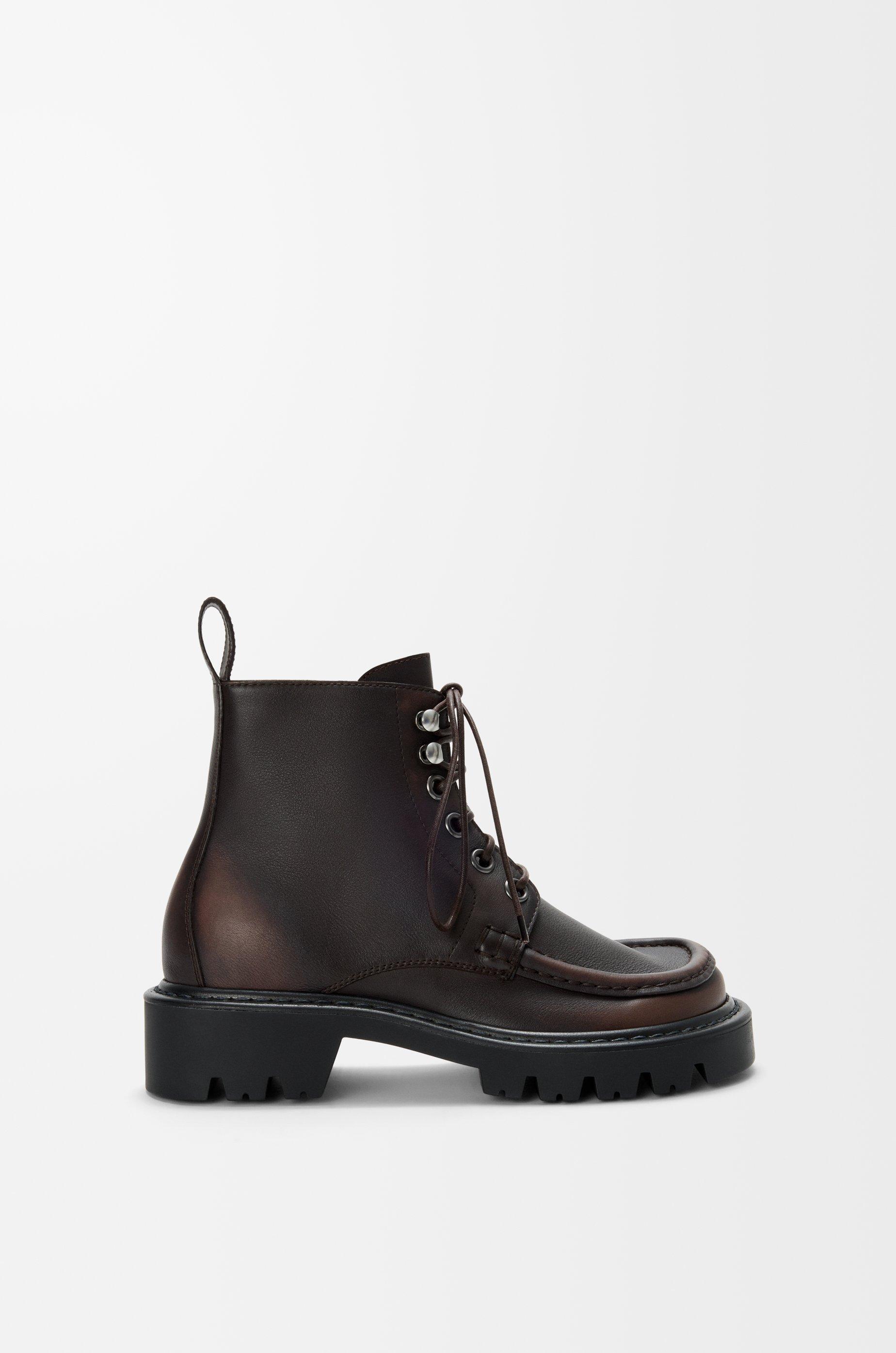 Sierra combat ankle boot in brushed-off calfskin by LOEWE