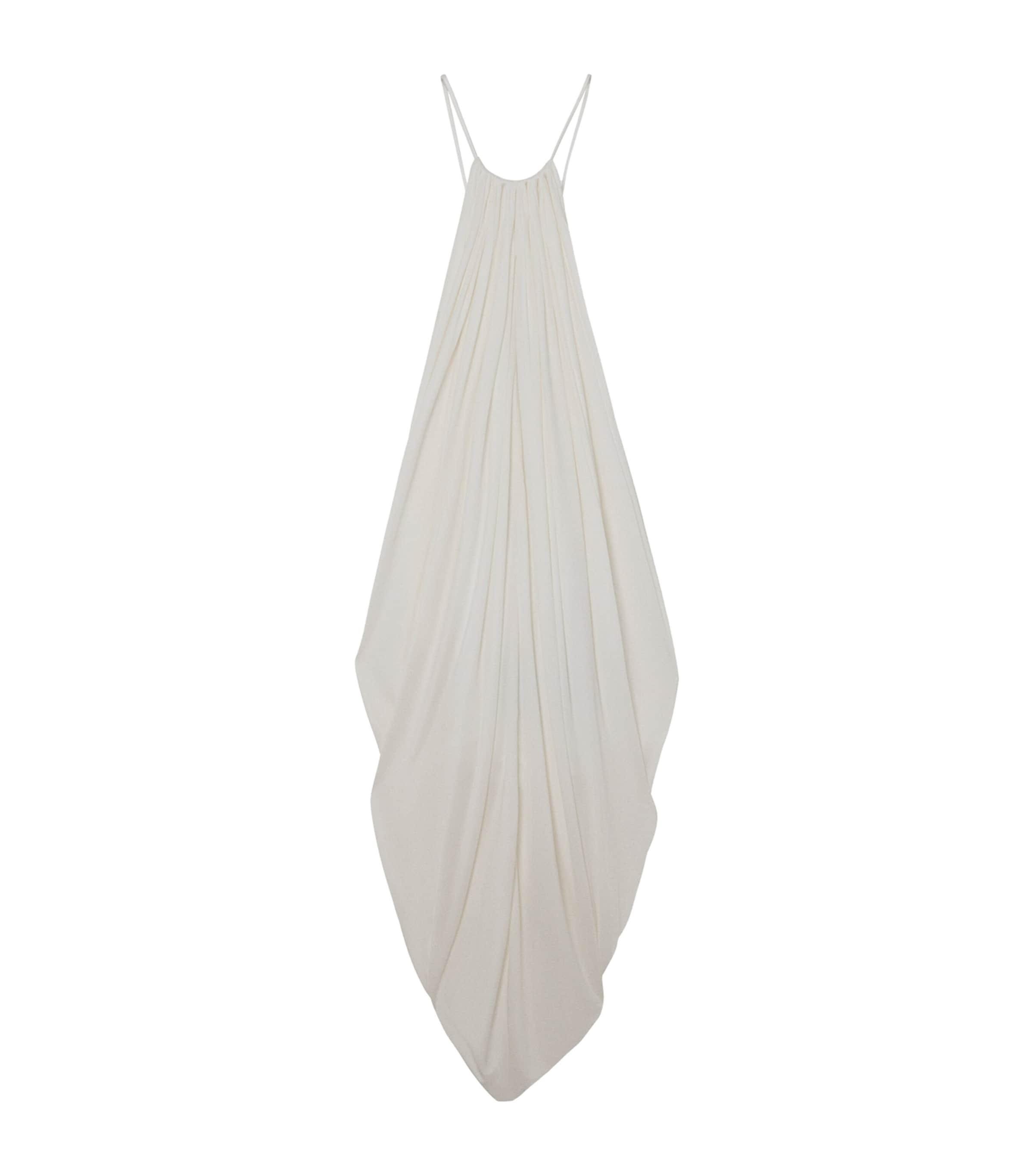 Silk Draped Anagram-Detail Dress by LOEWE