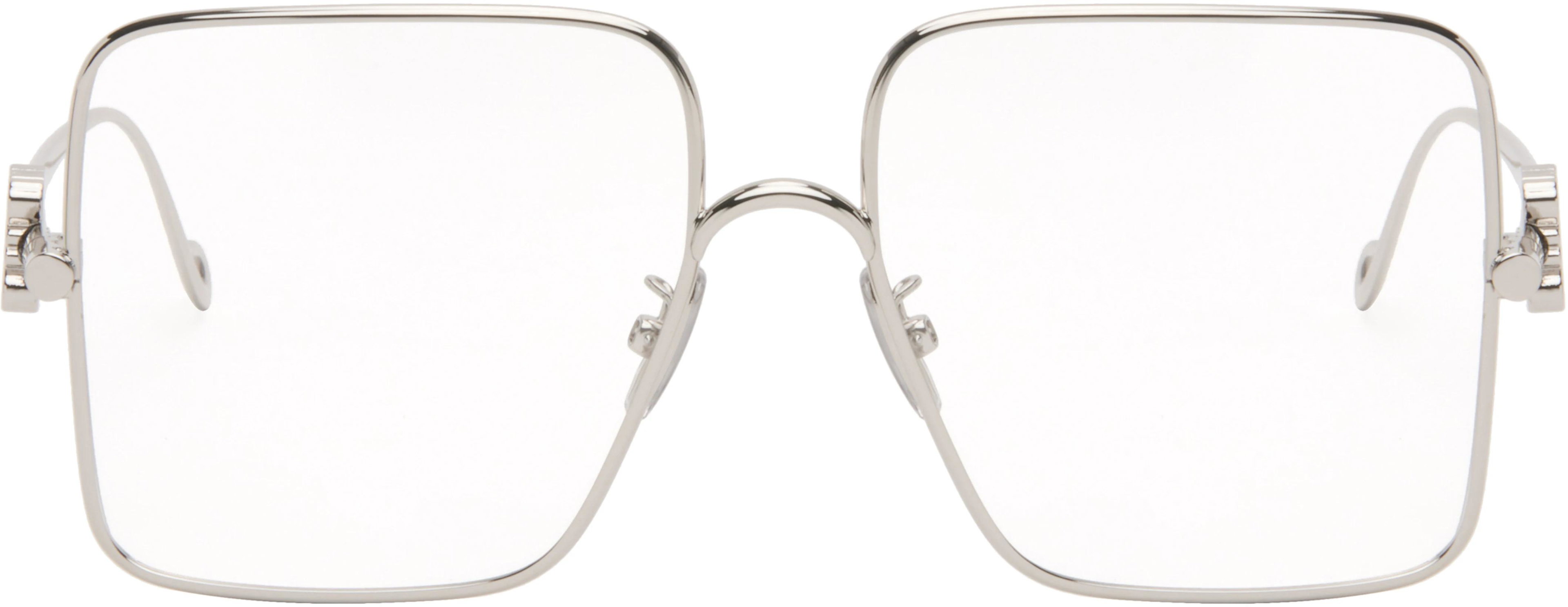 Silver Square Glasses. by LOEWE