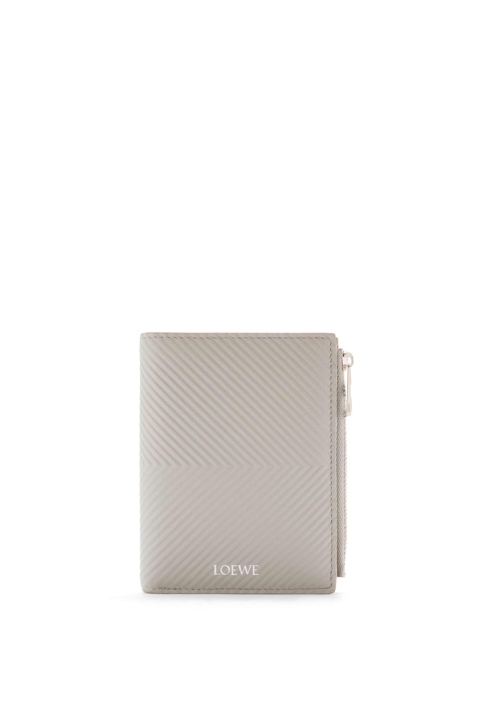 Slim compact wallet in textured classic calfskin by LOEWE