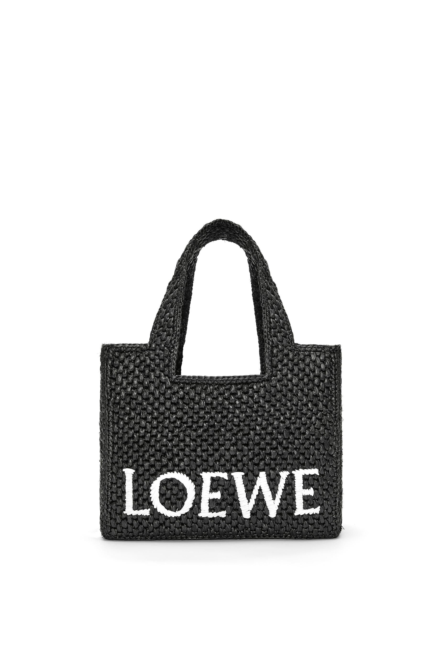 Small LOEWE Font tote in raffia by LOEWE