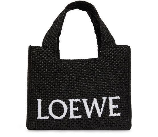 Small Loewe Font Tote in raffia by LOEWE