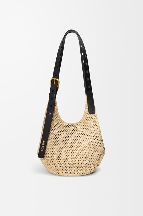 Small Punch Hole hobo in raffia and calfskin by LOEWE