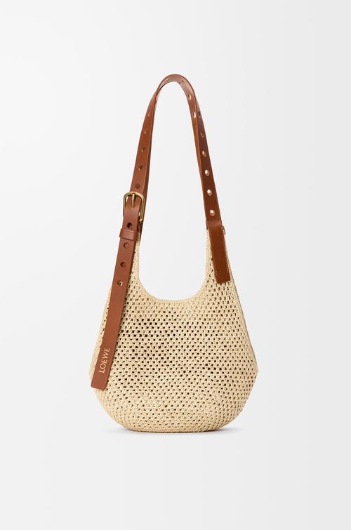 Small Punch Hole hobo in raffia and calfskin by LOEWE