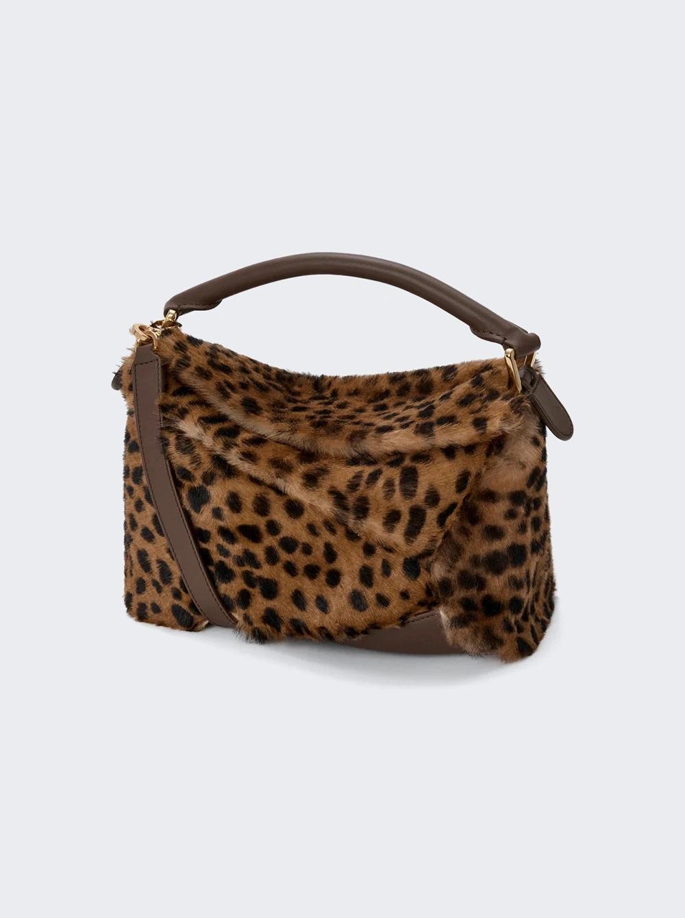 Small Puzzle Edge Bag Leopard Print Shearling  | The Webster by LOEWE