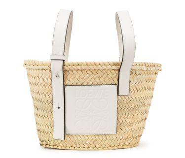Small basket in raffia and calf leather by LOEWE