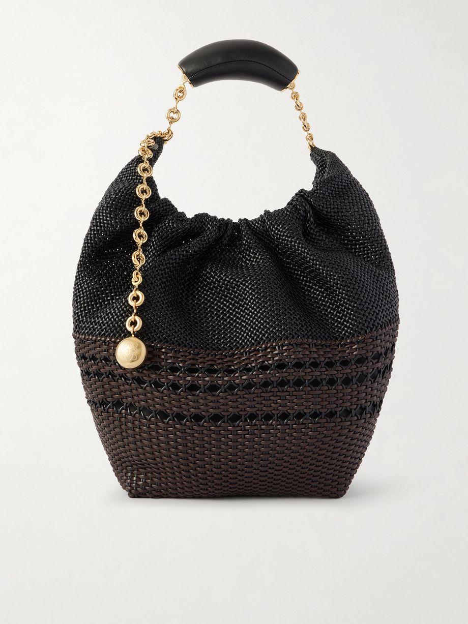 Squeeze small woven two-tone leather tote by LOEWE