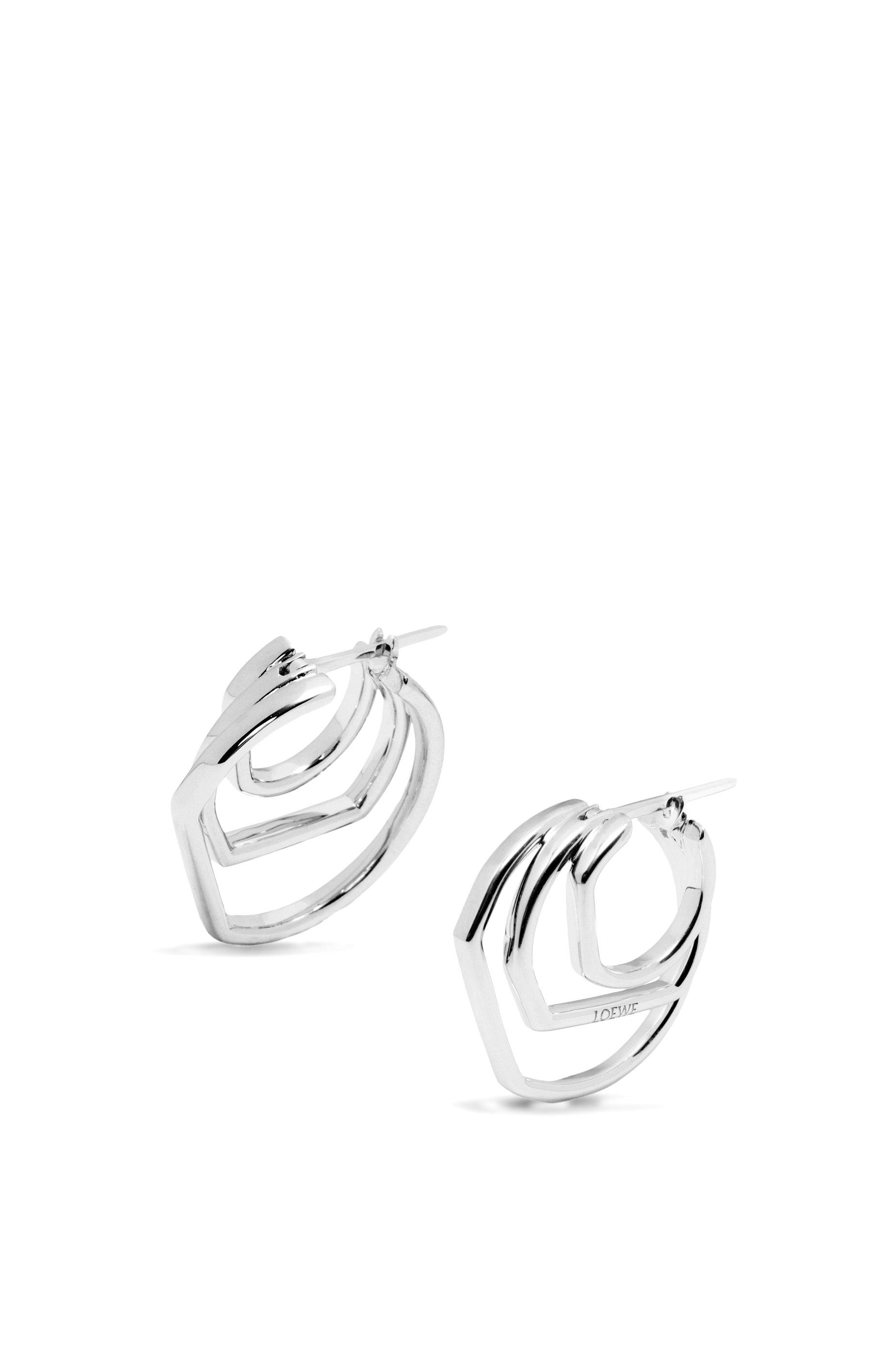 Stacked hoop earrings in sterling silver by LOEWE
