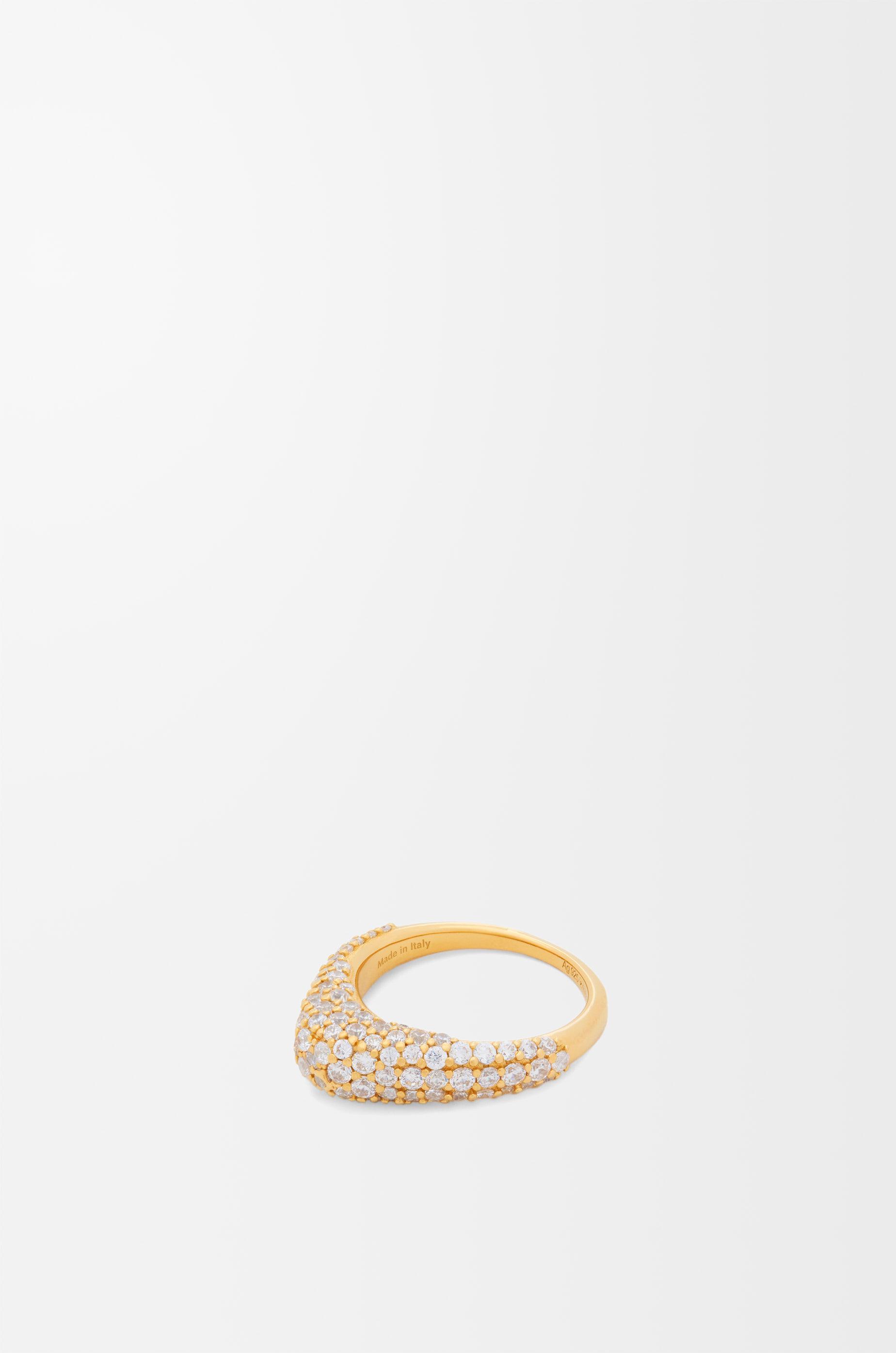 Stirrup ring in sterling silver and crystals by LOEWE